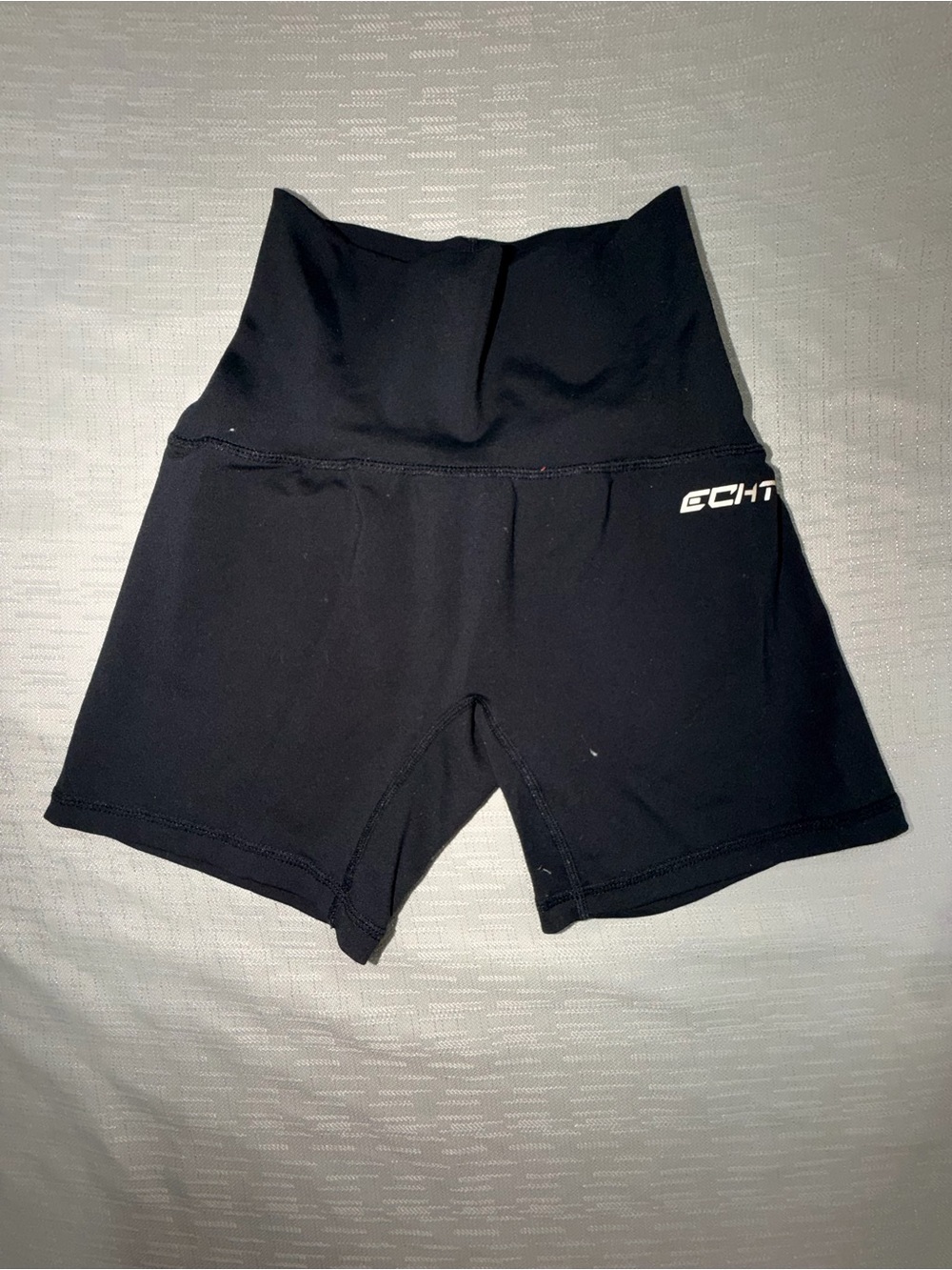 ECHT Black High-Waist Active Shorts with Logo
